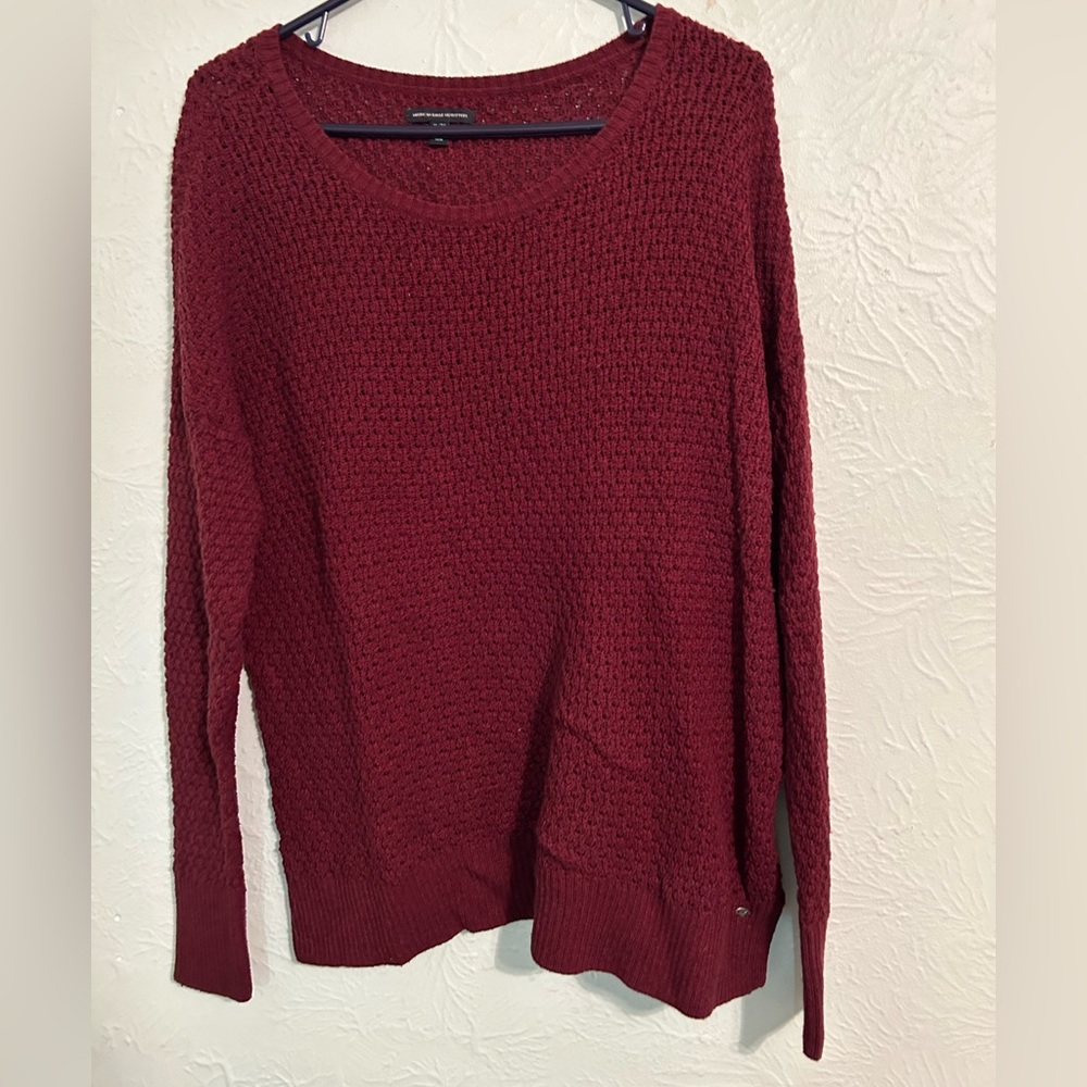American Eagle Outfitters Women’s Burgundy Knit Sweater Size XL